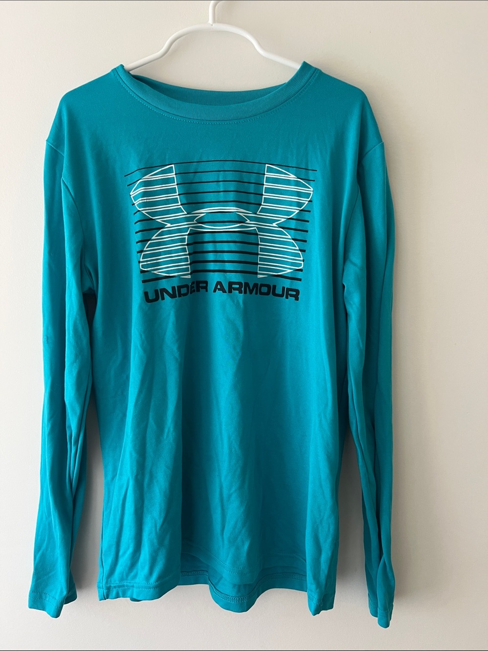 Under Armour Bright Teal Long Sleeve Logo Tee for Kids